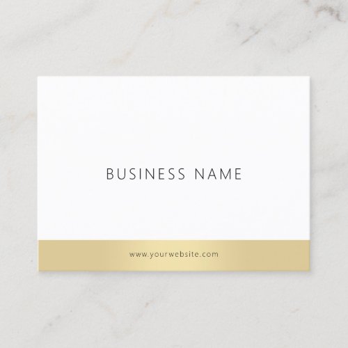 Trendy Simple Template Elegant Gold White Modern Business Card