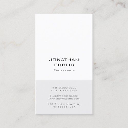 Trendy Simple Template Elegant Modern Professional Business Card