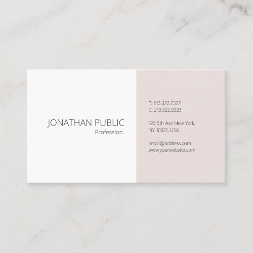 Trendy Simple Template Elegant Professional Cool Business Card