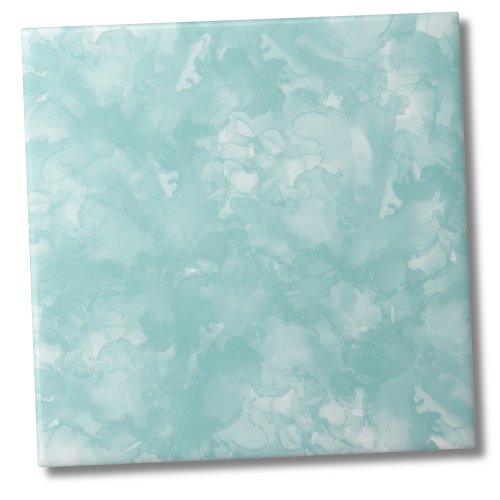 Trendy Simple Watercolor Turquoise Teal Blue Ceramic Tile