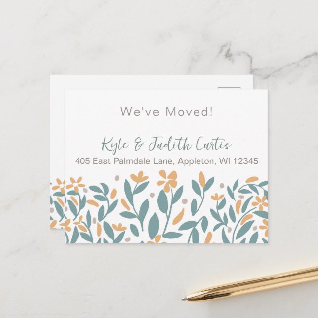 Trendy Simple We Have Moved Postcard (Front/Back In Situ)