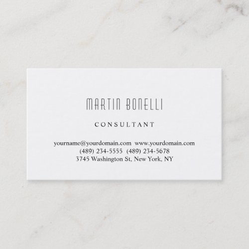 Trendy Simple White Professional Business Card