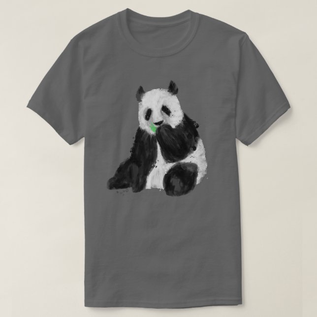 Trendy Sitting Panda Bear Painting  T-Shirt (Design Front)