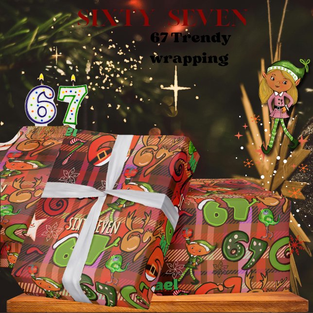 Trendy  Sixty Seven  Wrapping Paper I red plaid (Trendy Sixty Seven Wrapping Paper I red plaid)