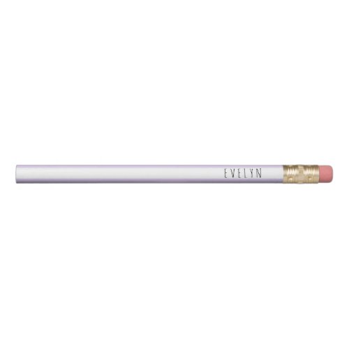 Trendy Skinny Font Personalized Lavender Lilac Pencil