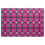 Trendy skull pink black white plaid cool fabric