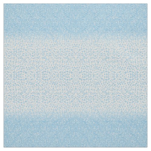 Trendy Sky_Blue Glitter Leopard Print Ombre Design Fabric