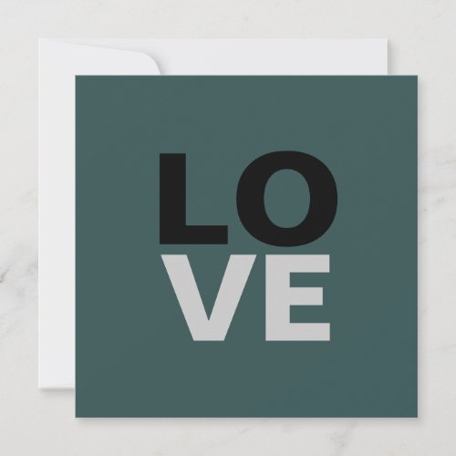 Trendy Slate Grey Background Love Wedding  Holiday Card