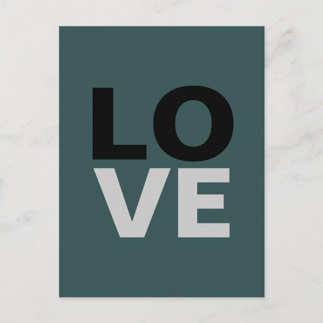 Trendy Slate Grey Background Love Wedding  Holiday Postcard (Front)