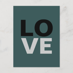 Trendy Slate Grey Background Love Wedding  Postcard