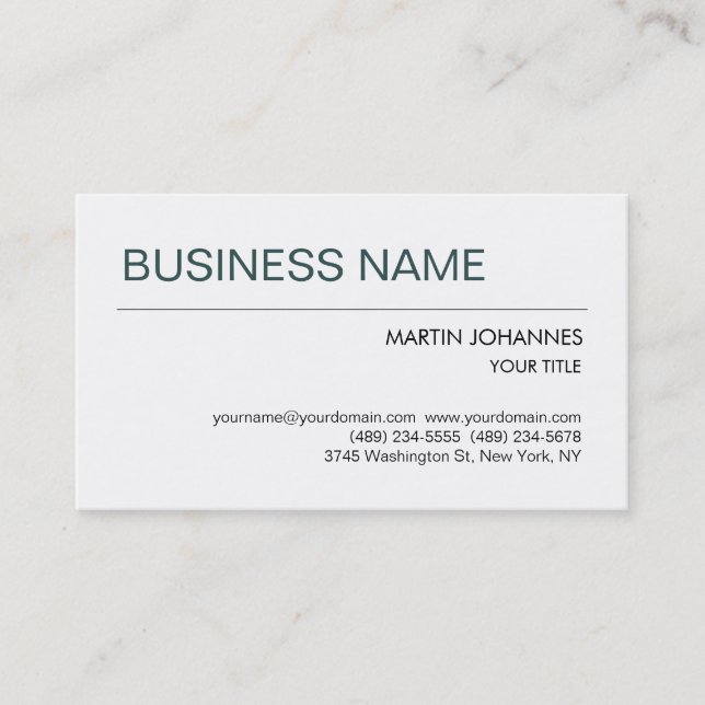 Trendy Slate Grey Black White Business Card (Front)