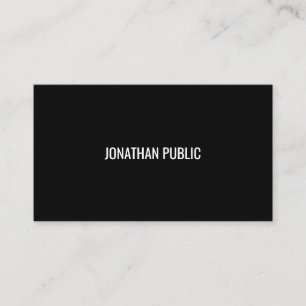 Trendy Sleek Design Black White Template B&W Cool Business Card