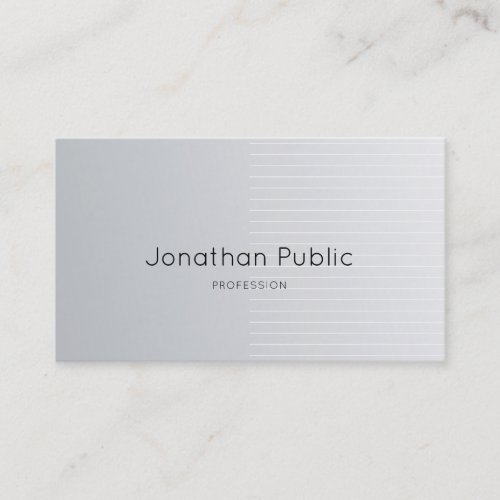 Trendy Sleek Design Elegant Silver Plain Luxury Business Card