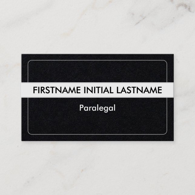Trendy & Sleek Paralegal Business Card (Front)