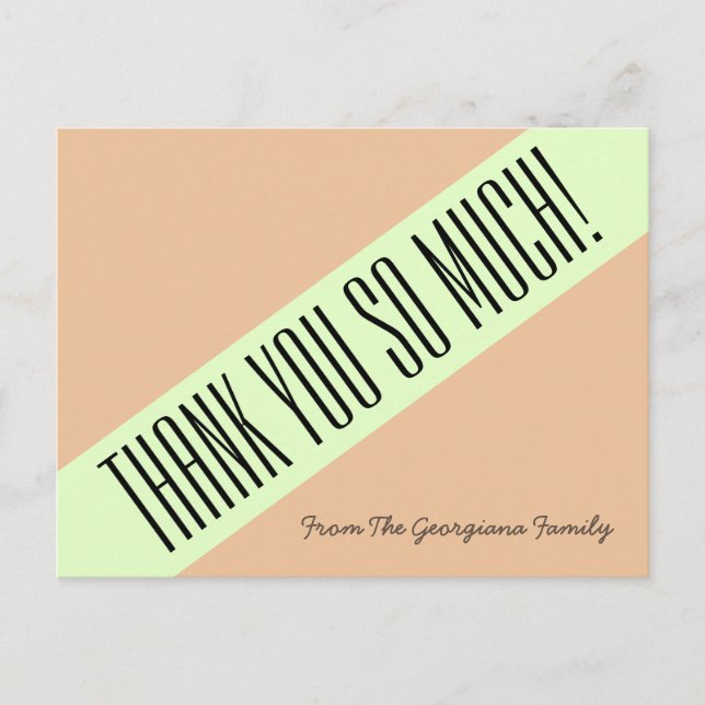 Trendy, Sleek "Thank You So Much!" Postcard (Front)