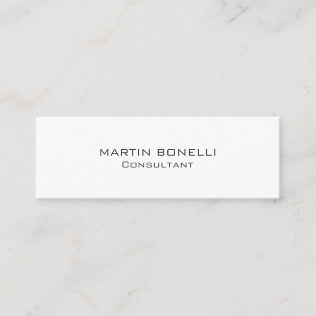 Trendy Slim Clean Modern Minimalist Mini Business Card (Front)