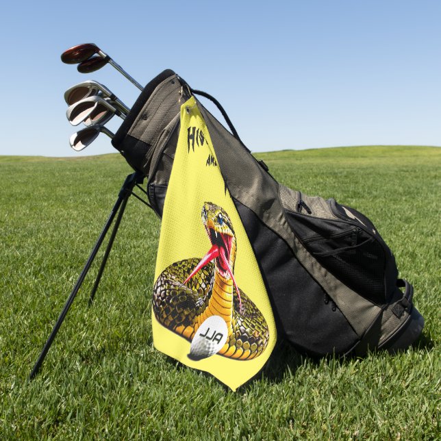 Trendy Snake Fun Golf Towel (Green)