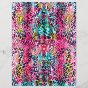 trendy snake skin leopard animal print blend neon flyer
