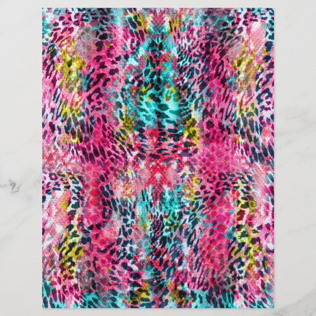 trendy snake skin leopard animal print blend neon flyer (Front)