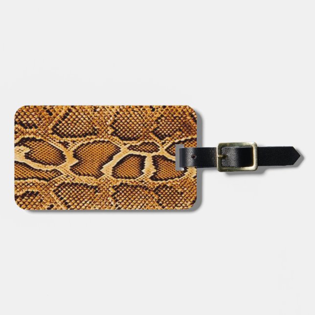 Trendy Snake Skin Luggage Tag (Front Horizontal)