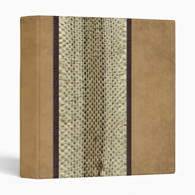 Trendy Snake Skin Tan Suede Binder (Front/Spine)