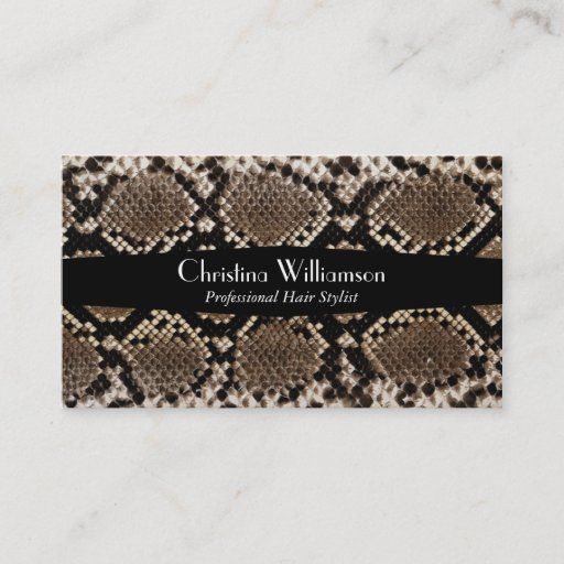 Customizable Trendy Snakeskin pattern Business Card