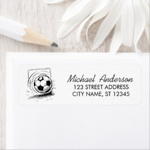 Trendy Soccer Ball Football Return Address         Label