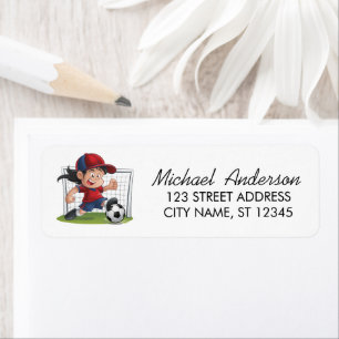 Trendy Soccer Ball Football Return Address         Label
