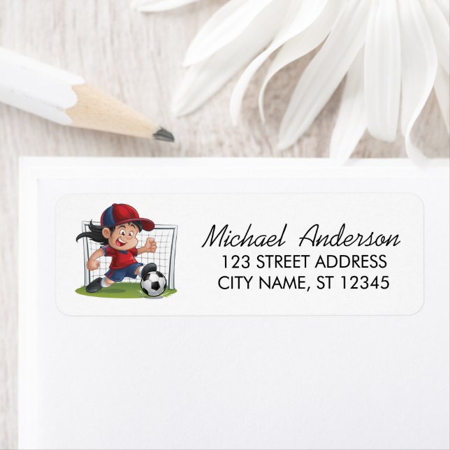 Trendy Soccer Ball Football Return Address         Label (Insitu)