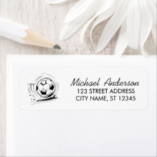 Trendy Soccer Ball Football Return Address         Label