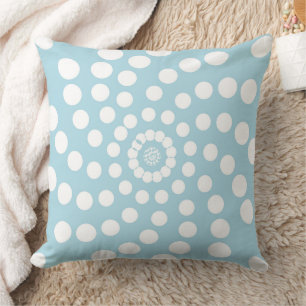 Trendy Soft Light Blue and White Throw Pillow