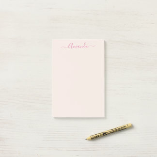 Trendy Soft Pink Minimalist Notes