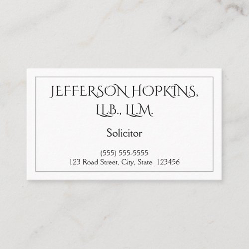 Trendy Solicitor Business Card