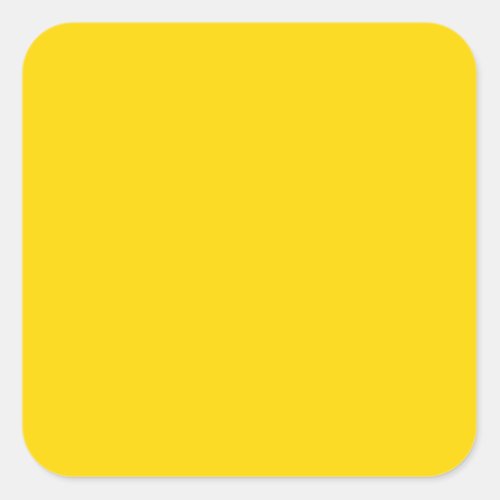 Trendy Solid Bright Yellow Fashionable Background Square Sticker
