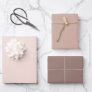 Trendy Solid Color Blush Beige Brown Wrapping Paper Sheets