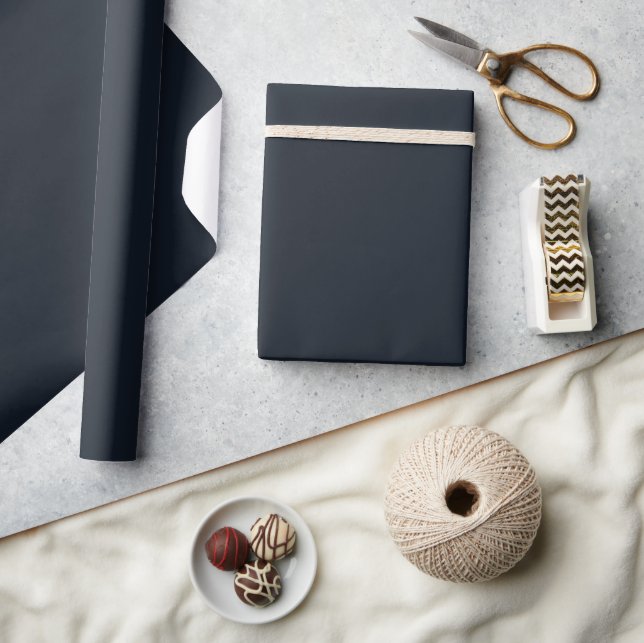 trendy solid, plain deep navy  wrapping paper (Crafts)