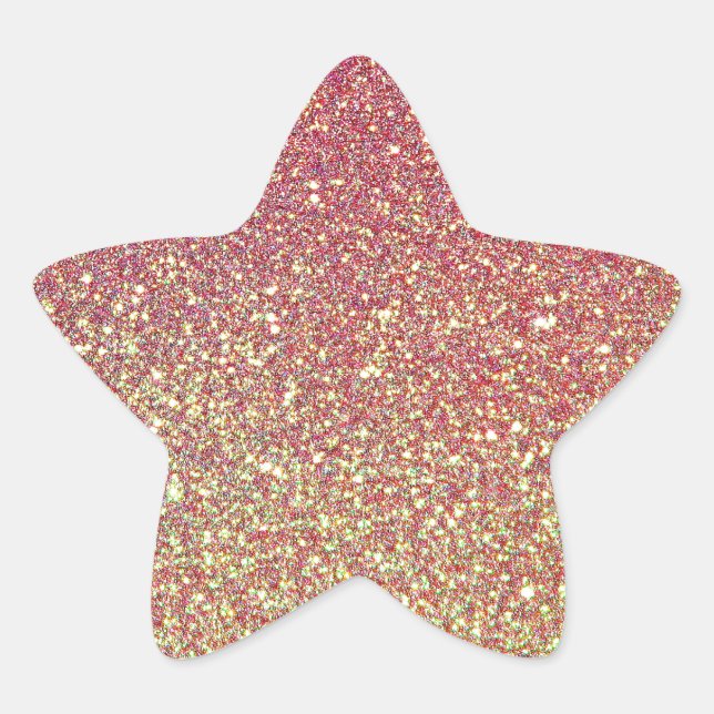 Trendy Sparkle Glitter Pattern Star Sticker (Front)
