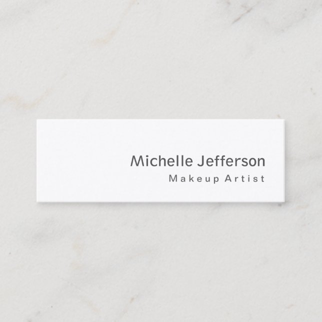 Trendy Special Modern Grey Makeup Artist Mini Business Card (Front)