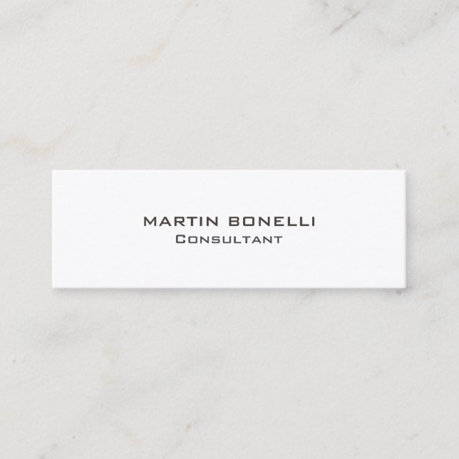 Trendy Special Unique Clean Consultant Mini Business Card (Front)