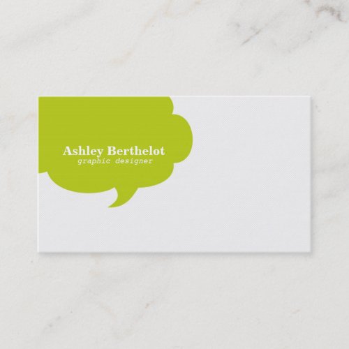 Trendy Speech Bubble Business Cards