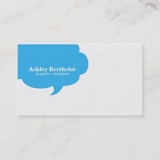 Customizable Trendy Speech Bubble Business Card Template