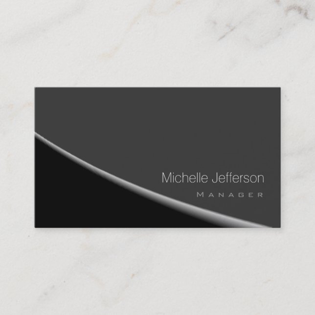 Trendy Spiral Pattern Black Gray Business Card (Front)