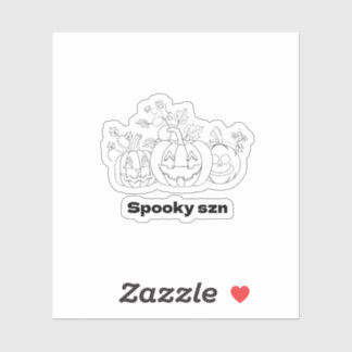 Trendy Spooky Szn Minimalist Halloween Pumpkin Sticker