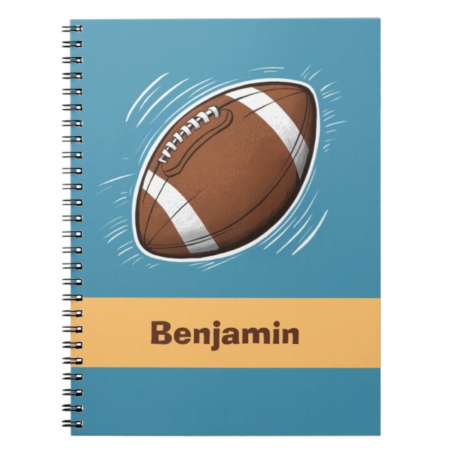 Trendy Sport Boy American Football Personalized  Notebook (Front)