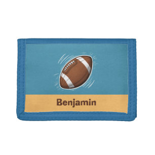 Trendy Sport Boy American Football Personalized Tri-fold Wallet