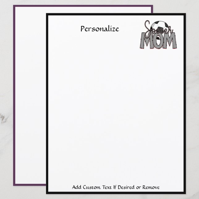 Trendy Sports Soccer Mom Personalized (Front/Back)