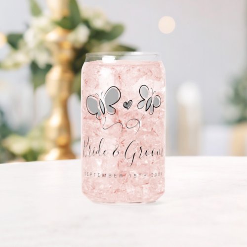 Trendy sprintime wedding party can glasses