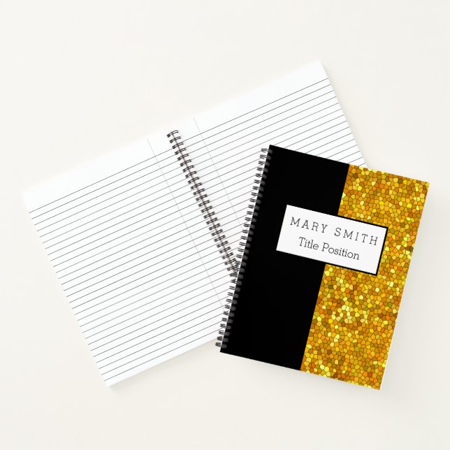 Trendy Stained Glass Black Gold Notebook (Inside)