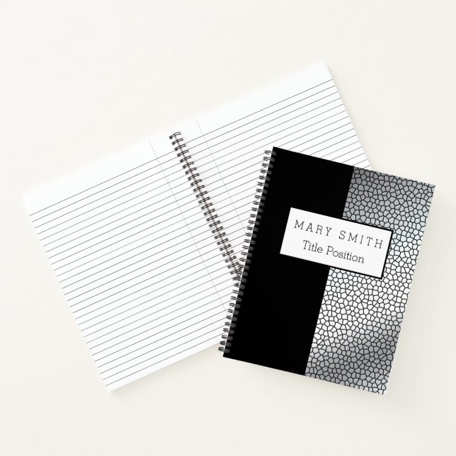Trendy Stained Glass Black Silver Notebook (Inside)