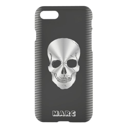 Trendy Stainless Steel Look And Black Metal iPhone SE87 Case